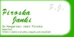 piroska janki business card